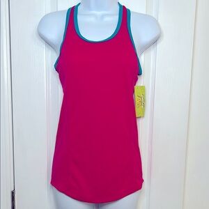 W Sport Pink and Green Fitted Sleeveless Tank Top